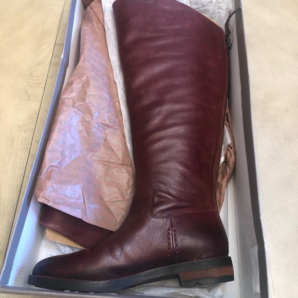 FRANCO SARTO Meyer Leather Tall Roding Boots Size 7.5 W Bordeaux $250 - Picture 15 of 16